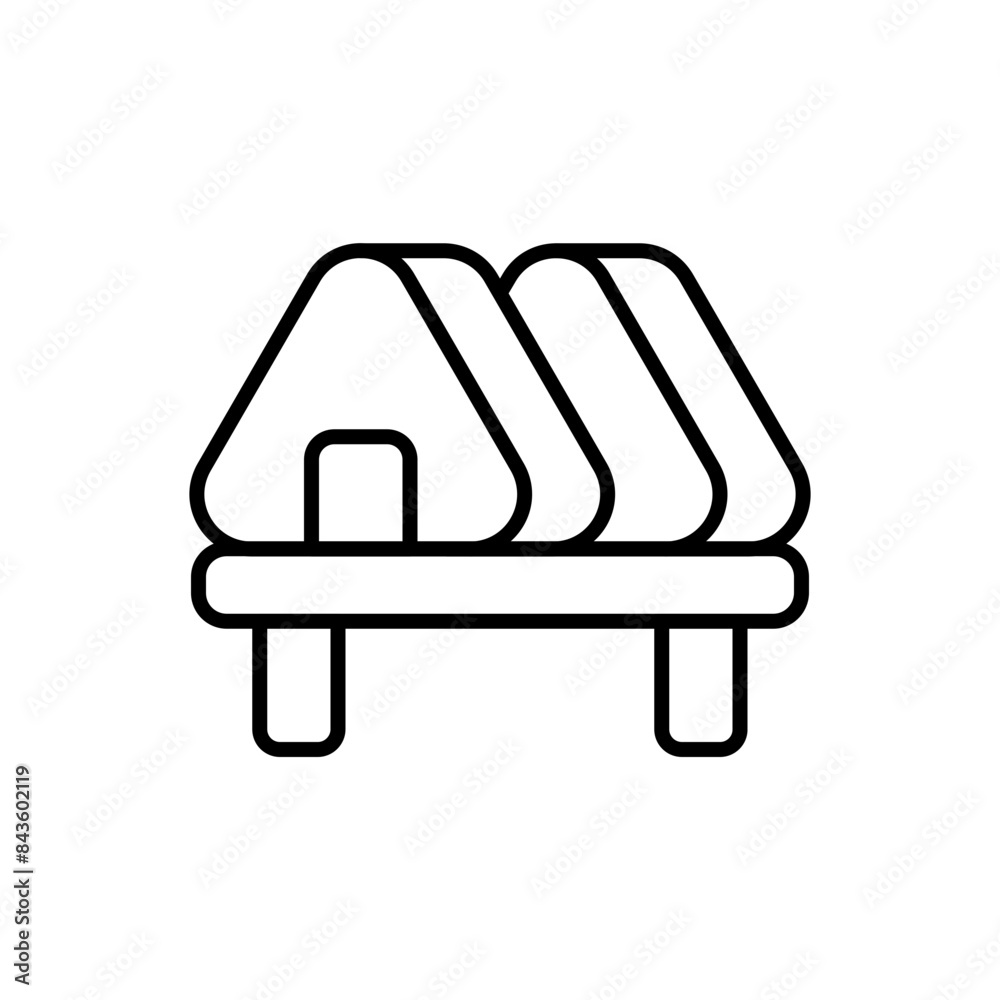 Onigiri outline icons, minimalist vector illustration ,simple transparent graphic element .Isolated on white background
