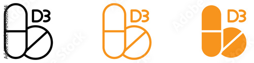 Vitamin D3 Icon, Ideal for Health and Nutrition Illustrations