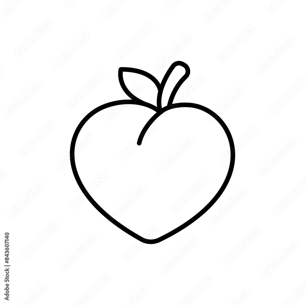 Peach outline icons, minimalist vector illustration ,simple transparent graphic element .Isolated on white background Peach outline icons, minimalist vector illustration ,simple transparent graphic element .Isolated on white background