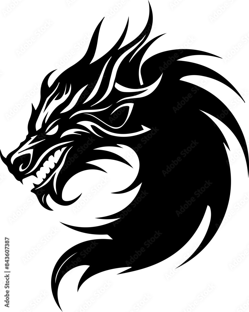 Fototapeta premium Dragon vector transparent background PNG clipart
