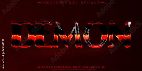 Demon text effect, editable evil and supernatural customizable font style.