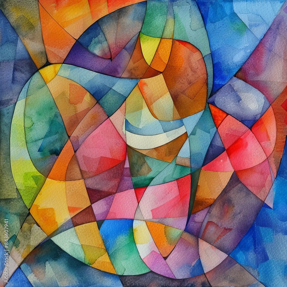 Fototapeta premium Vibrant Watercolor Representation of Entrepreneurial Spirit Generative AI