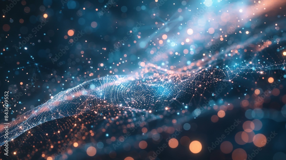 Abstract digital background. Cosmic particles. The effect of plexus. Big data visualization. Science background Abstract digital background. Cosmic particles. The effect of plexus. Big data visualization. Science background