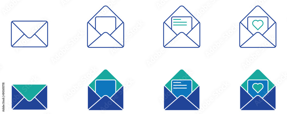 collection Email notification icon symbol vector. vector stock. eps 10. collection Email notification icon symbol vector. vector stock. eps 10.