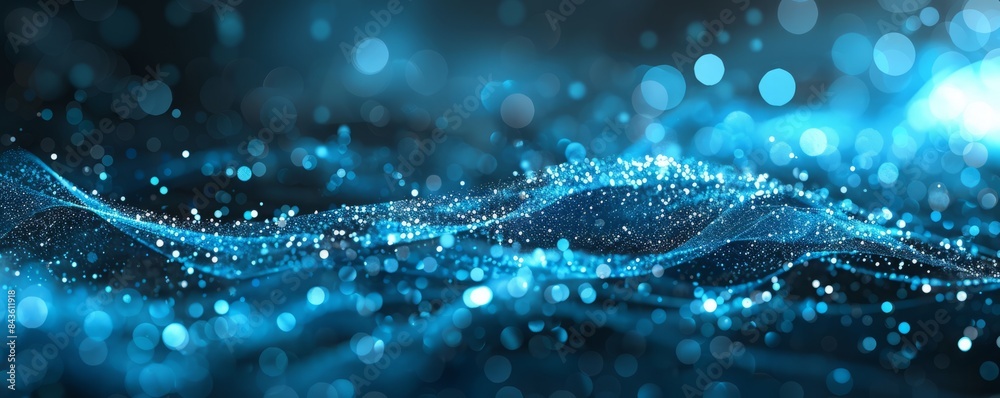 3D background blue with glowing lights. 3D background blue with glowing lights.