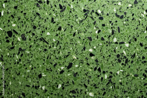 Processed collage of green terrazzo floor surface texture. Background for banner, backdrop