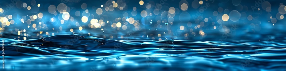 background blue water with glowing lights. background blue water with glowing lights.