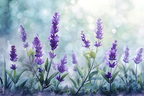 Enchanting Lavender Blooms in Soft Focus Watercolor Aesthetic