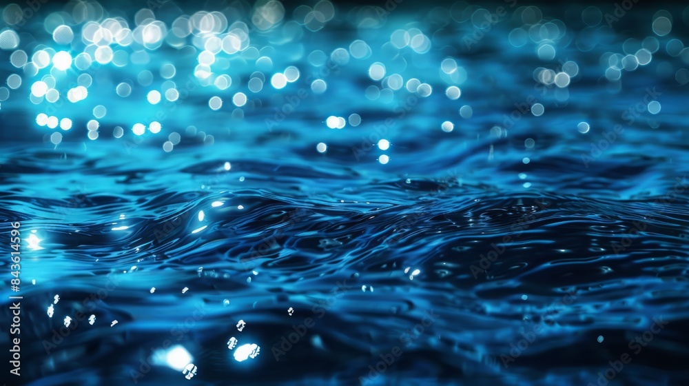 background blue water with glowing lights. background blue water with glowing lights.