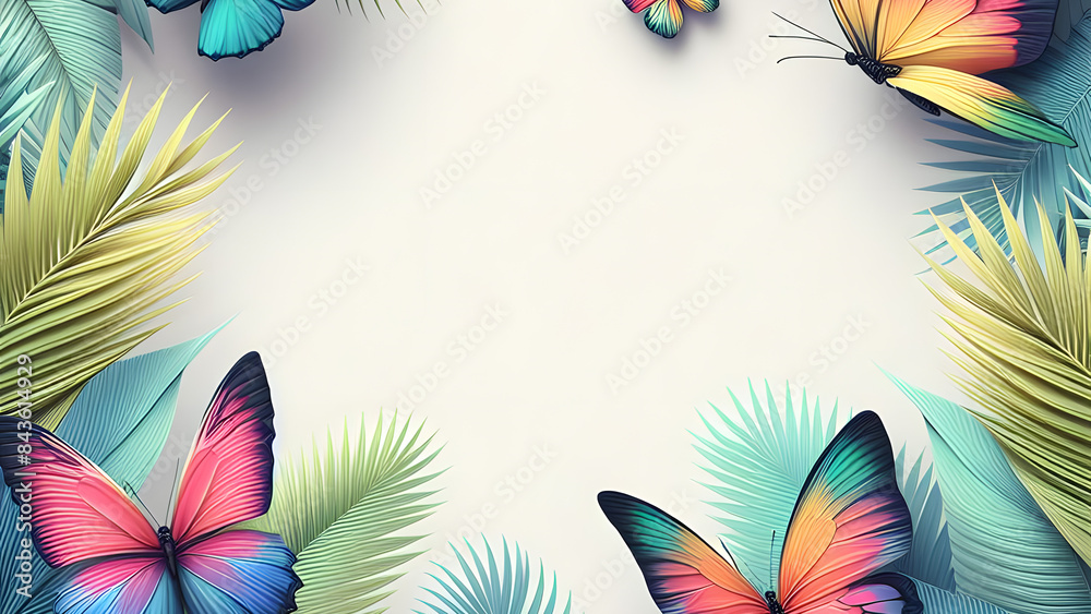 A colorful collection of butterflies and plants with the words butterfly