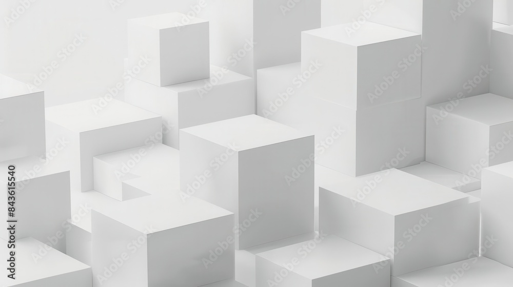 abstract white geometric cubes on solid background minimalist 3d shapes concept render abstract white geometric cubes on solid background minimalist 3d shapes concept render