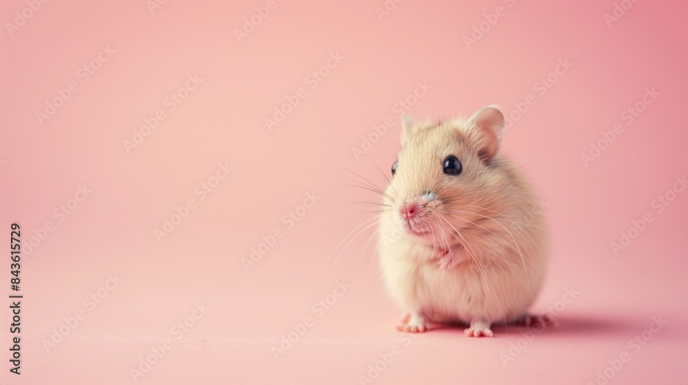A cute Gerbil sitting on a solid pastel background with space above for text A cute Gerbil sitting on a solid pastel background with space above for text