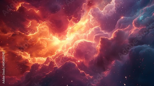 Mesmerizing Celestial Vortex:Captivating Swirls of Luminescent Cosmic Energies Filling the Surreal Nebula Expanse