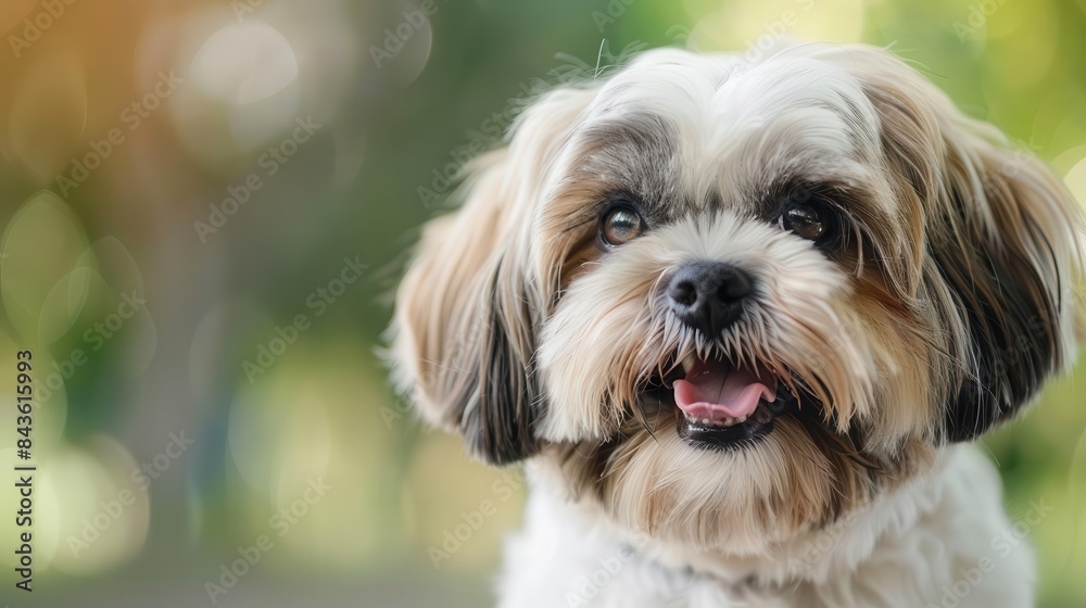 adorable shih tzu dog portrait with joyful expression and copy space pet photography adorable shih tzu dog portrait with joyful expression and copy space pet photography