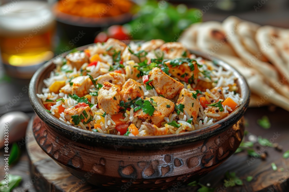 indian chicken kka masala with rice and vegetables indian chicken kka masala with rice and vegetables