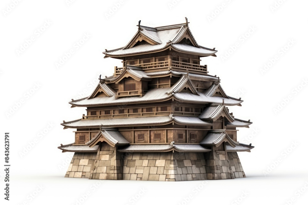 Fototapeta premium Japanese castle architecture building pagoda.