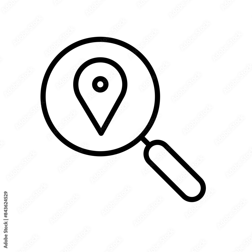 Location Search Icon, Ideal for Navigation and Map Illustrations Location Search Icon, Ideal for Navigation and Map Illustrations