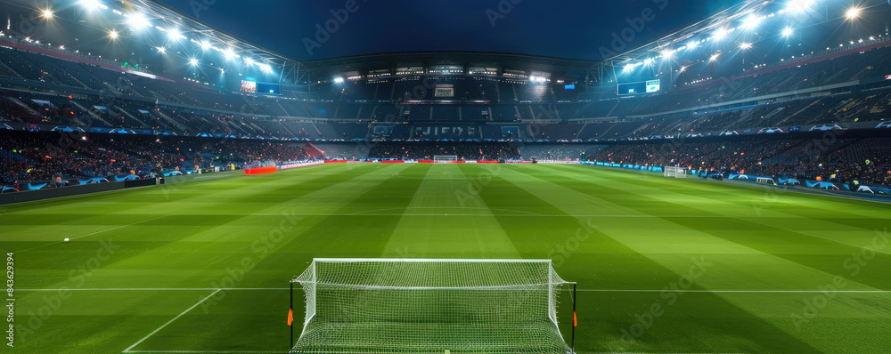 Fototapeta premium Soccer stadium field, soccer background