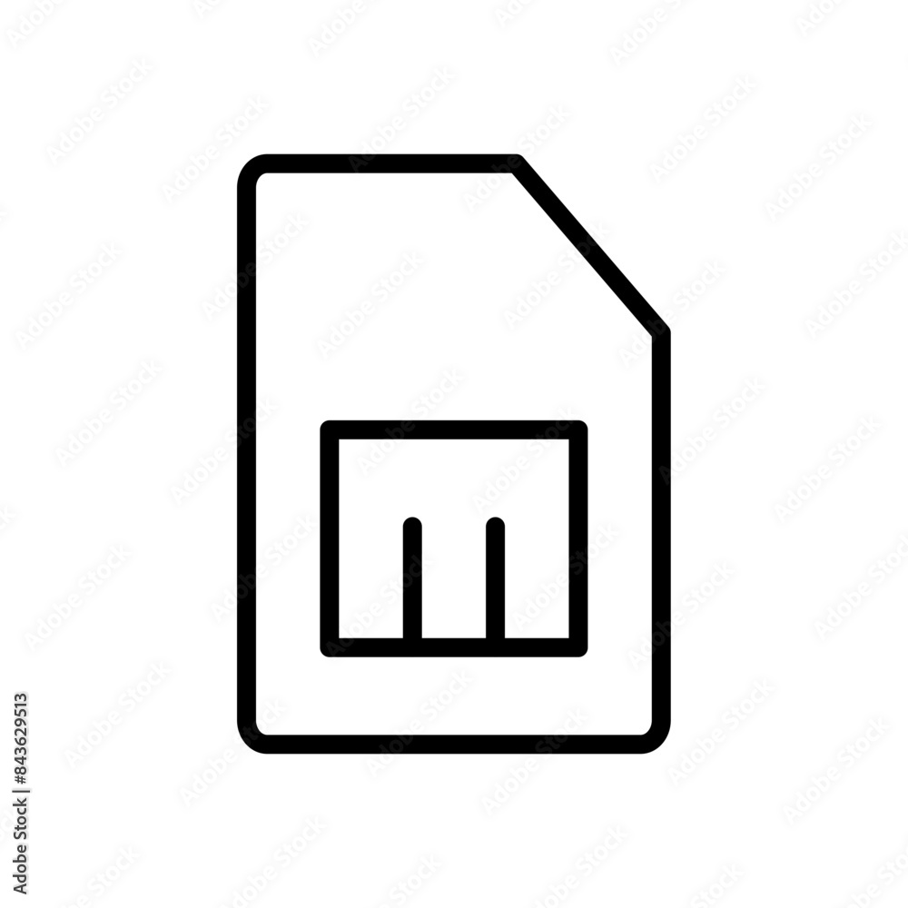 SIM Card Icon, Perfect for Telecommunications and Mobile Graphics SIM Card Icon, Perfect for Telecommunications and Mobile Graphics