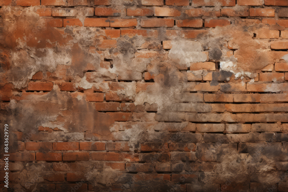 Processed collage of obsolete red brock masonry wall texture. Background for banner, backdrop Processed collage of obsolete red brock masonry wall texture. Background for banner, backdrop