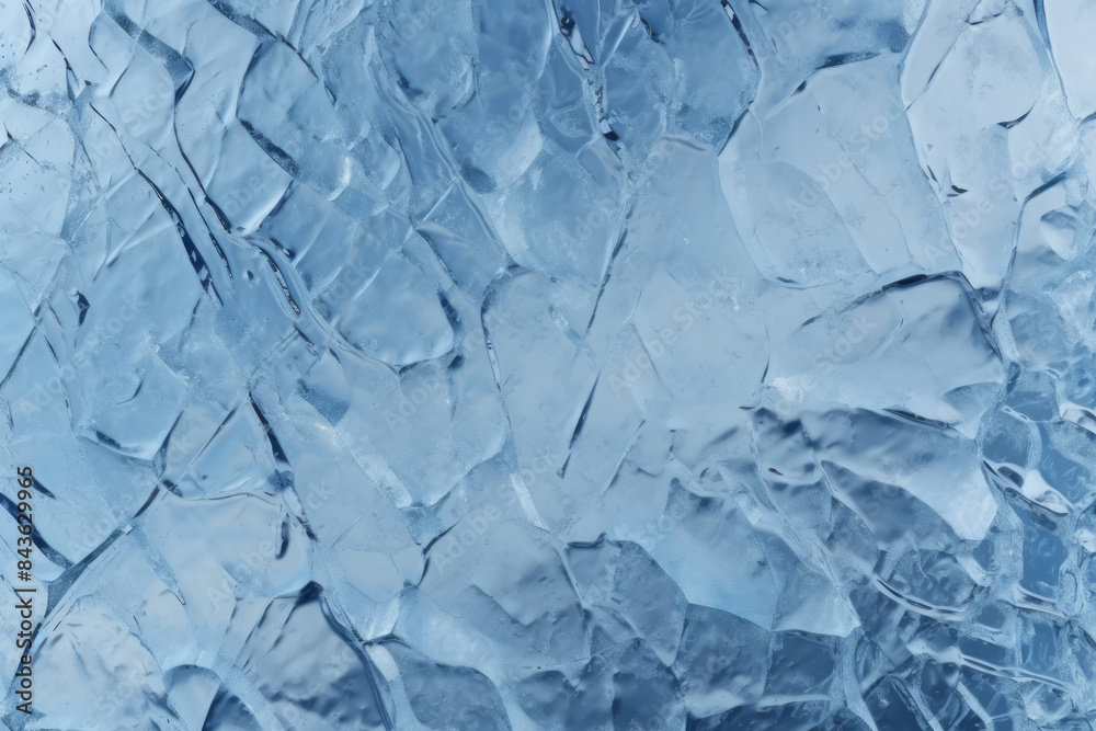 Obraz premium Processed collage of thick layer of cracked ice texture. Background for banner, backdrop or texture