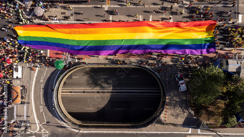 São Paulo, Brazil - June 2, 2024 - This weekend, the 28th edition, the São Paulo LGBT+ Pride Parade, takes place 
The event takes place to reaffirm the commitment to combating prejudice and suppport