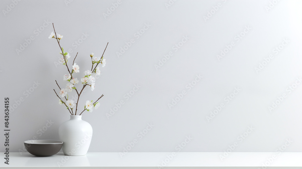 Minimalist Interior with Branches in Vase