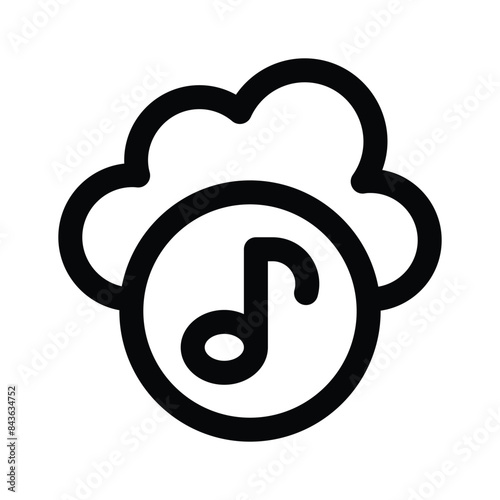 Creatively designed icon of cloud music, ready to use in websites and mobile apps