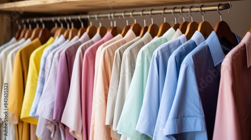 Wallpaper Mural Assorted Shirts Hanging on Store Rack  Torontodigital.ca