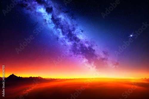 銀河と星が見える美しい夜の風景
