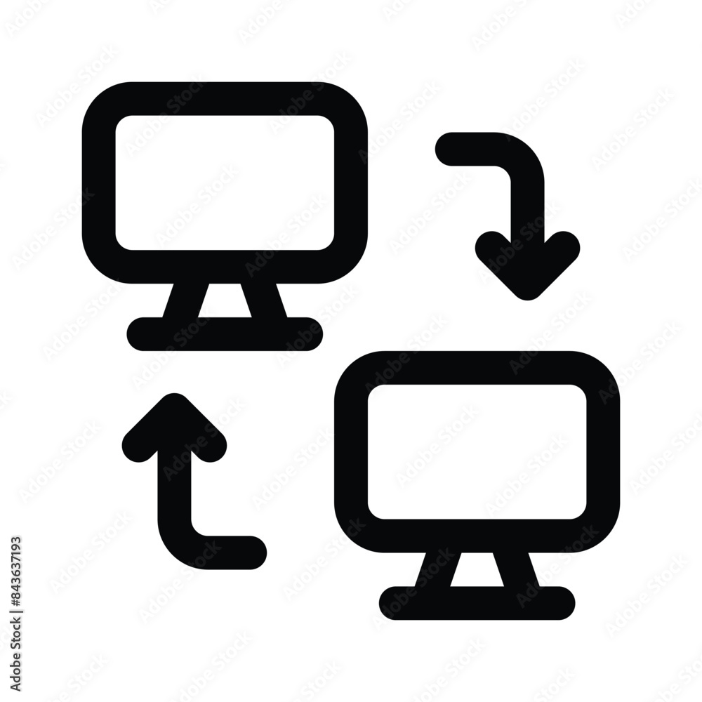 Computer data transfer icon in modern style Computer data transfer icon in modern style