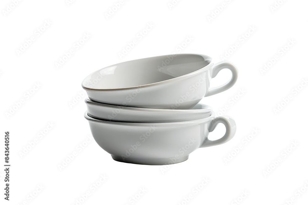 Stacked White Teacups Stacked White Teacups