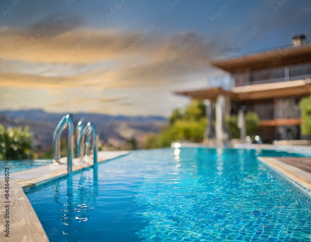 Naklejka premium Basen hotelowy w apartamencie - luksusowy wypoczynek