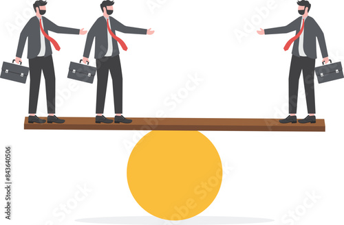 quality vs quantity employee, employee value to achieve business success, employee quality to produce good performance, one quality employee vs two employees competing on a seesaw

