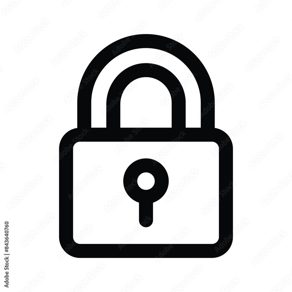 Padlock with keyhole, vector of security and protection Padlock with keyhole, vector of security and protection