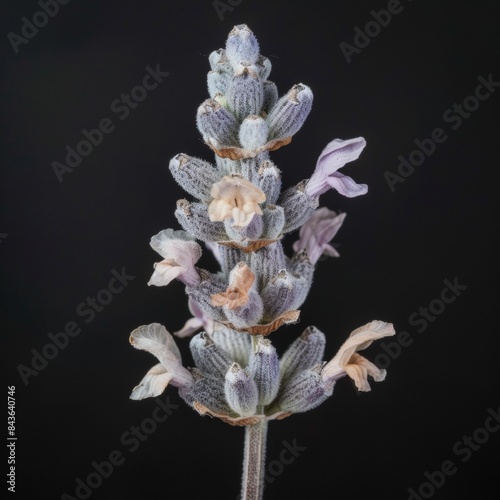 flower Photography  Lavandula angustifolia  Close up view Close up view  Isolated on black Background