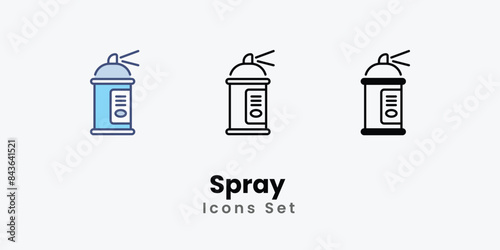 Spray icons vector set stock illustration.