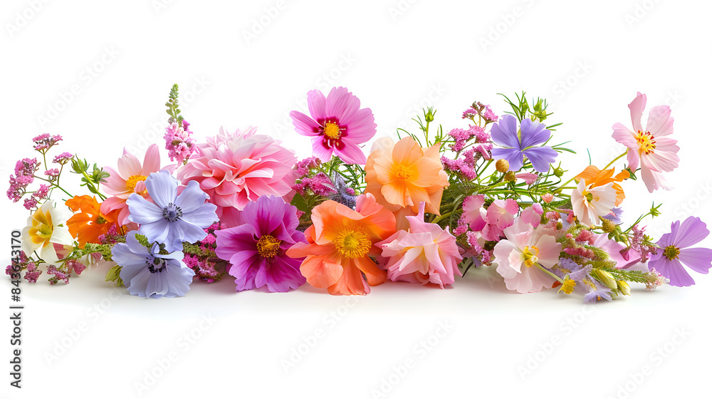 Bouquet of beautiful flowers, isolated, white background Bouquet of beautiful flowers, isolated, white background