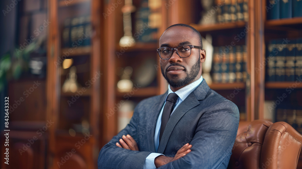 African American lawyer, black man boss, businessman, leader.