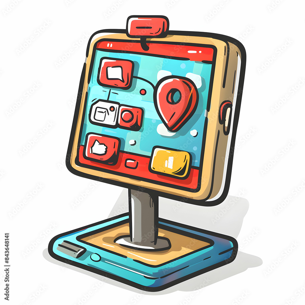 3D Flat Icon Customer Application with Blank Space for Custom Branding 3D Flat Icon Customer Application with Blank Space for Custom Branding