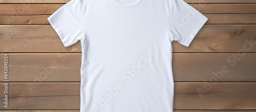 A white Gildan T Shirt mockup with copy space image available photo