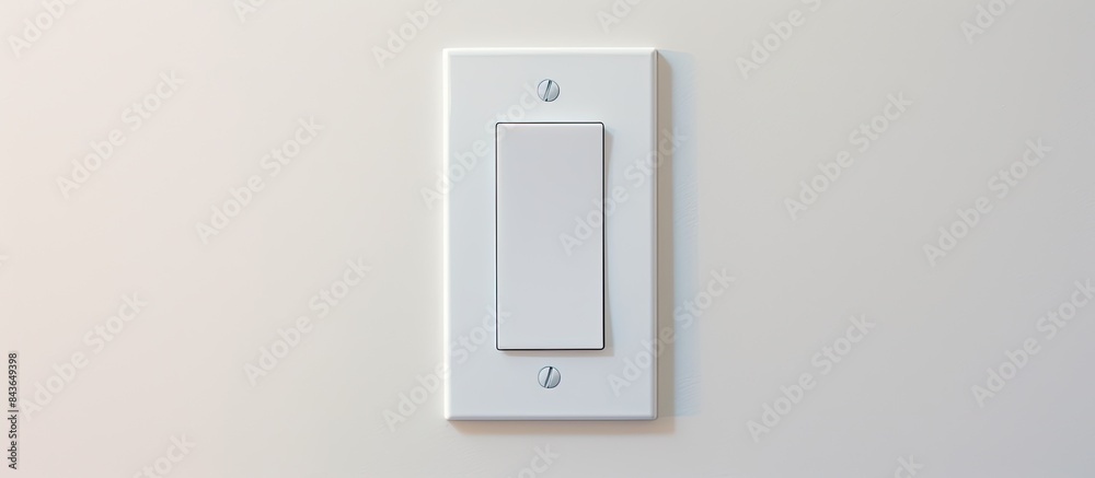 Copy space image of a contemporary white wall showcasing a plastic light switch allowing for text insertion Copy space image of a contemporary white wall showcasing a plastic light switch allowing for text insertion