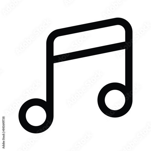 Music note, song, melody or tune vector icon for musical apps and websites, trendy design