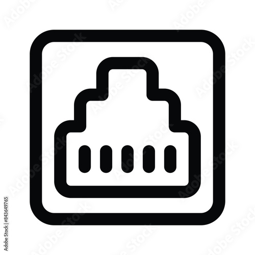 Modern and unique icon of ethernet port, editable vector