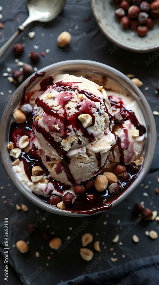 Delicious Ice Cream Treat in a Grey Pot Generative AI Delicious Ice Cream Treat in a Grey Pot Generative AI