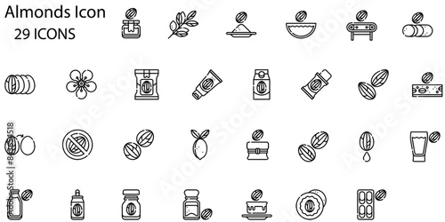 Set of almods icons. Line art style icons bundle. vector illustration
 photo