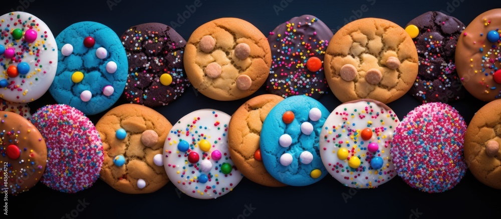 Cookies with colorful toppings. copy space available Cookies with colorful toppings. copy space available