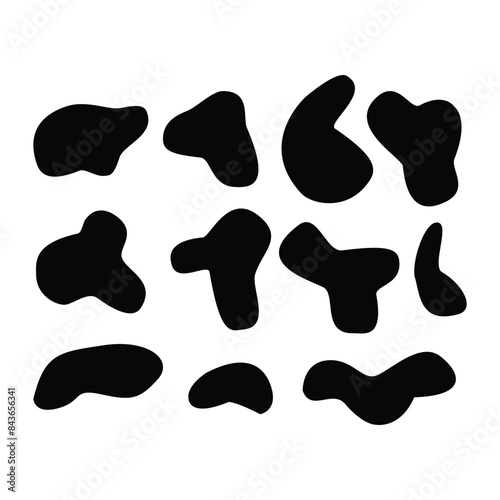 Set of Black Blobs Flat