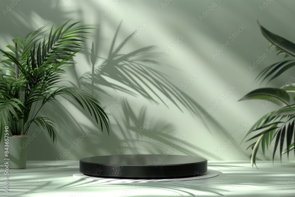 Green Leaves Background in product presentation podium design illustration. Green Leaves Background in product presentation podium design illustration.