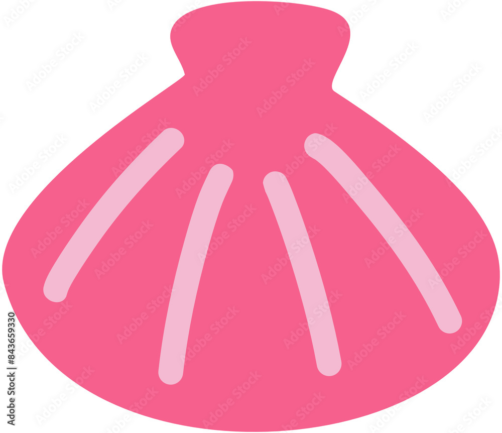Flat illustration One pink scallop Flat illustration One pink scallop